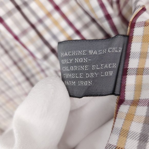 Talbots Men's Dress Shirt Red Grey Yellow Plaid Button Down Long Sleeve Size XL - Picture 7 of 10